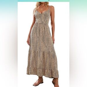 Cupshe Leopard Print Lace Up Backless Maxi
